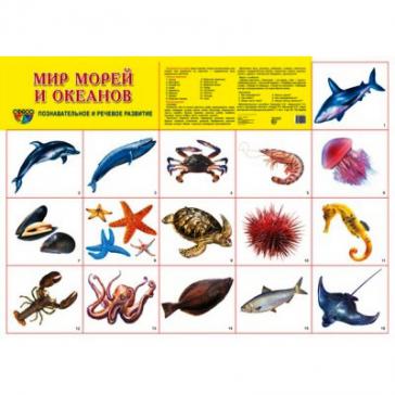 Демонстрационный плакат Мир морей и океанов А-2