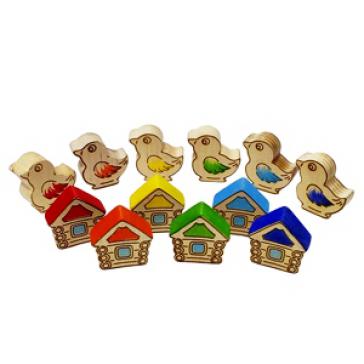 Счетный материал Птички с домиками (12 шт) Д761