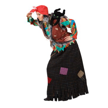 Карнавальный костюм взрослый Баба Яга коричневый р-р 50-52 комплект