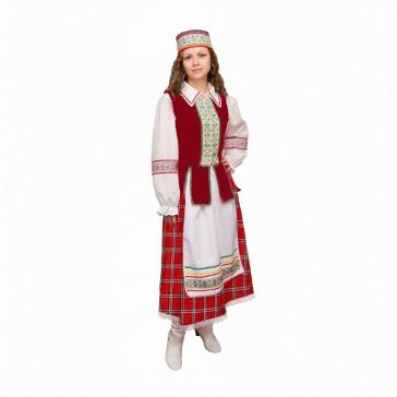 Карнавальное изделие взрослое Белоруска бордо р-р 54 комплект