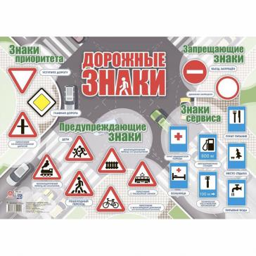 Тематический плакат Дорожные знаки Формат А2 КПЛ-312