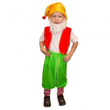 Карнавальное изделие детское Гномик-1 зеленый р-р 28
