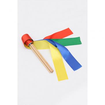 Лента гимнастическая шир 5см на деревянной палочке 1м ИИ01