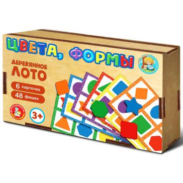 Лото с деревянными фишками Цвета формы дер кор, 04567