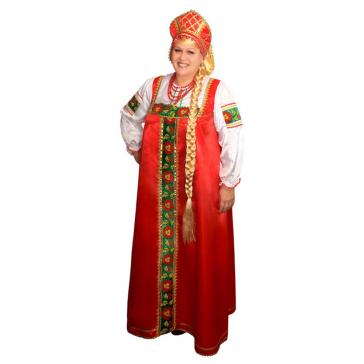 Карнавальное изделие взрослое Марфа красный, р-р 54