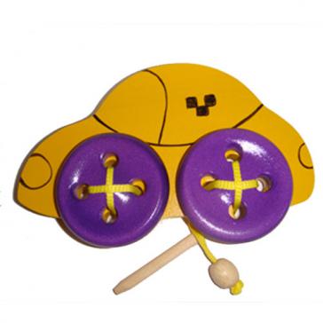 Машинка желтая шнуровка Д597