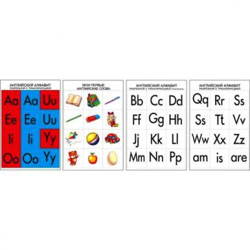 Мини-плакаты Английский алфавит разрезной с транскрипцией