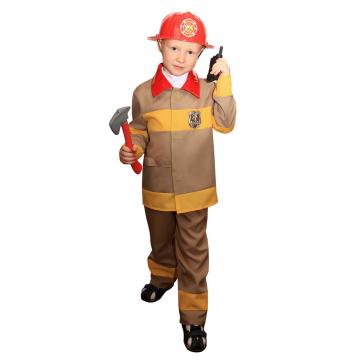 Карнавальный костюм детский Пожарный коричневый р-р 28 комплект