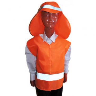 Пожарный - игровой комплект (жилет,шлем) (светоотраж лента)