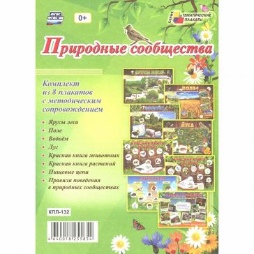 Комплект плакатов Природные сообщества 8 плакатов  формата А3 с методическим сопровождением КПЛ-132