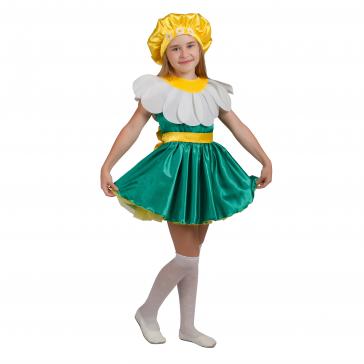 Карнавальный костюм детский Ромашка зеленый р-р 28 комплект