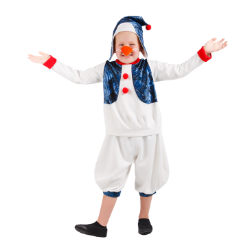 Карнавальное изделие детское Снеговик Полярный белый р-р 30
