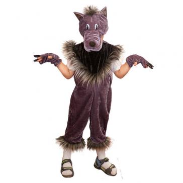 Карнавальное изделие детское Волчонок серый р-р 30