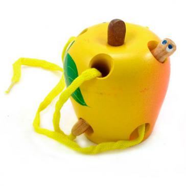 Яблоко крашеное шнуровка Ш041