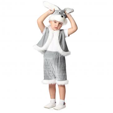 Карнавальный костюм детский Зайчик серый серый р-р 30