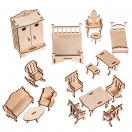 Конструктор из дерева Мебель для домика, П1000