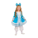  Карнавальный костюм детский Мальвина сказочная голубой р-р 32 комплект