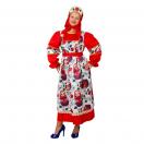 Карнавальное изделие взрослое Матрешка красный р-р 54