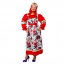 Карнавальный костюм взрослый Матрешка красный р-р 50 комплект