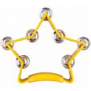 Тамбурин пластиковый Звезда 7 сдвоенных джинглов DF104 YELLOW